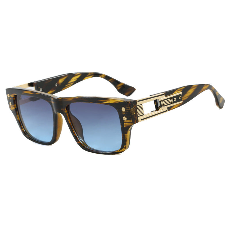 Damen modische quadratische Sonnenbrille mit eleganter goldener Zierstruktur Karnz