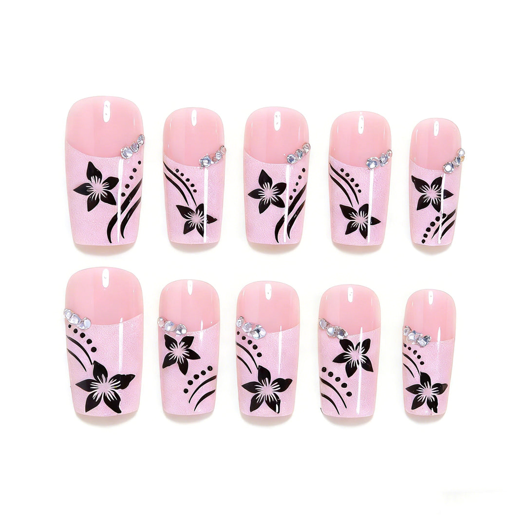 Dekorative florale lange Acryl-Nagelspitzen Karnz