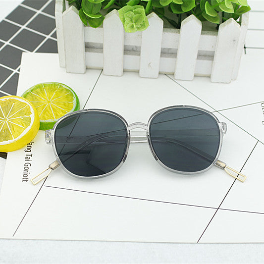 Damen modische quadratische Sonnenbrille mit transparentem Rahmen Karnz