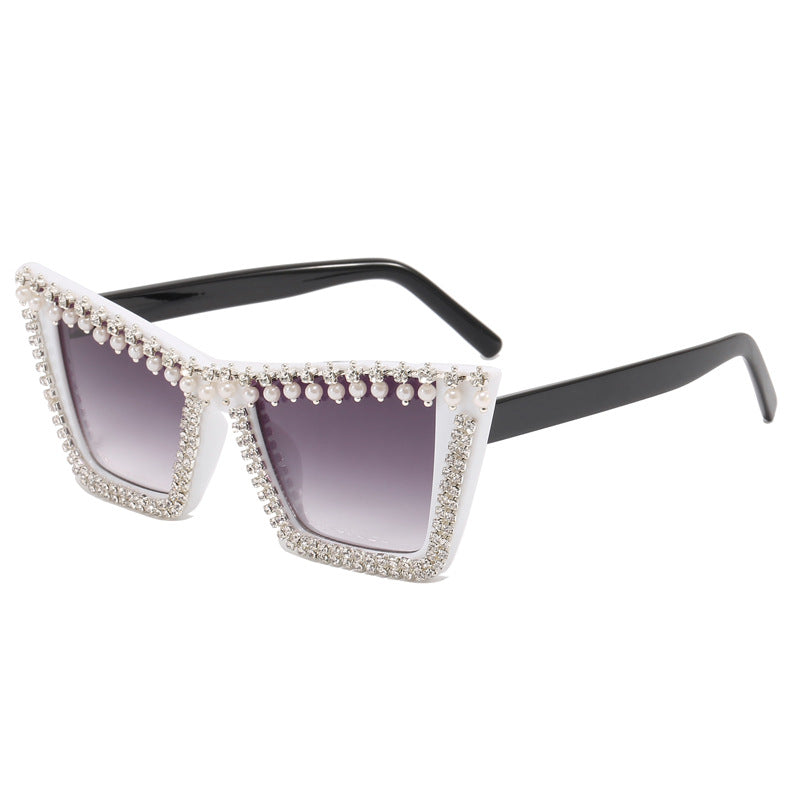 Damen Glamouröse Designer-Sonnenbrille mit funkelndem Rahmen Karnz