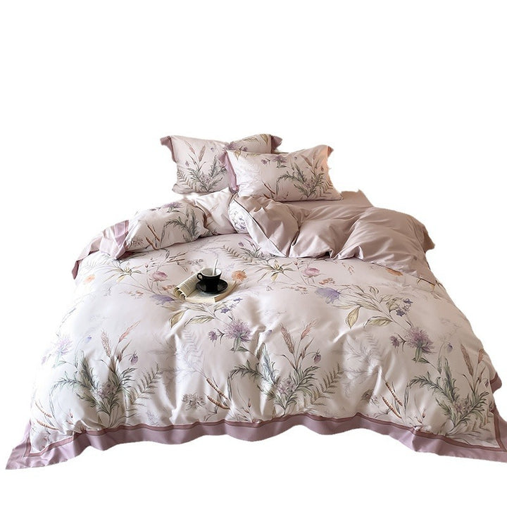 Florales Wendebettwäsche-Set mit Baumwollsatin-Gefühl & Oxford-Kissenbezügen