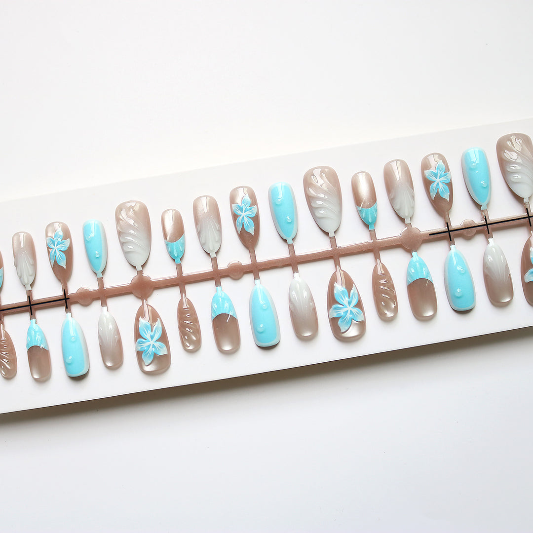 Tropisch inspirierten dekorativen Press-On Nagelkunst Karnz