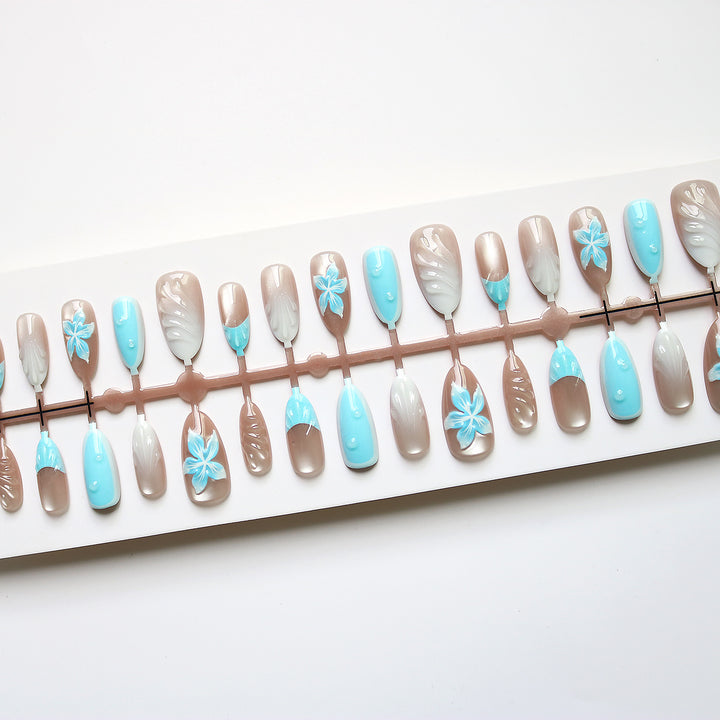 Tropisch inspirierten dekorativen Press-On Nagelkunst Karnz