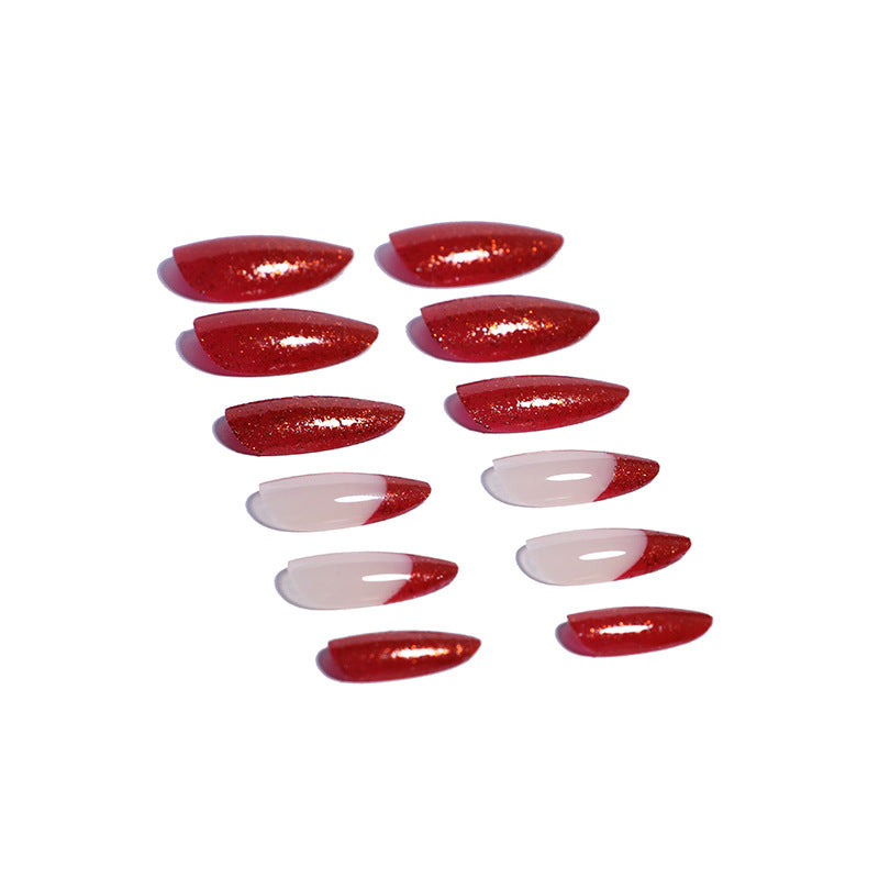 Glitzernde Stiletto Press-On Nagelspitzen Karnz