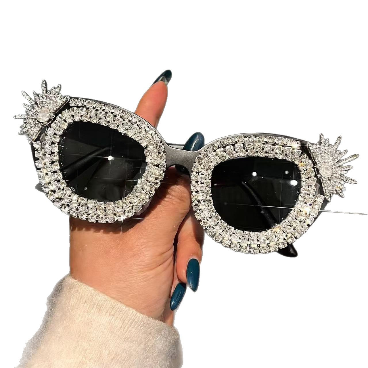 Damen Sonnenbrille mit funkelnder Kristallverzierung Karnz