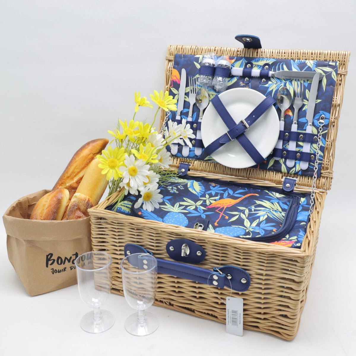 Damen Picknickkorb mit umfangreicher Ausstattungsoption und stilvollem Innenfutter Karnz