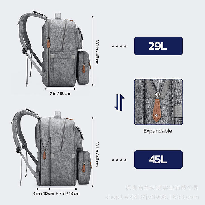 Multifunktionaler gep quilteter Rucksack mit abnehmbarem Organizer Karnz