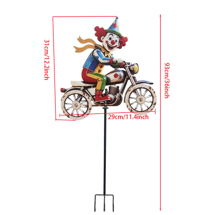 Garten Dekor Clown auf Motorrad Karnz