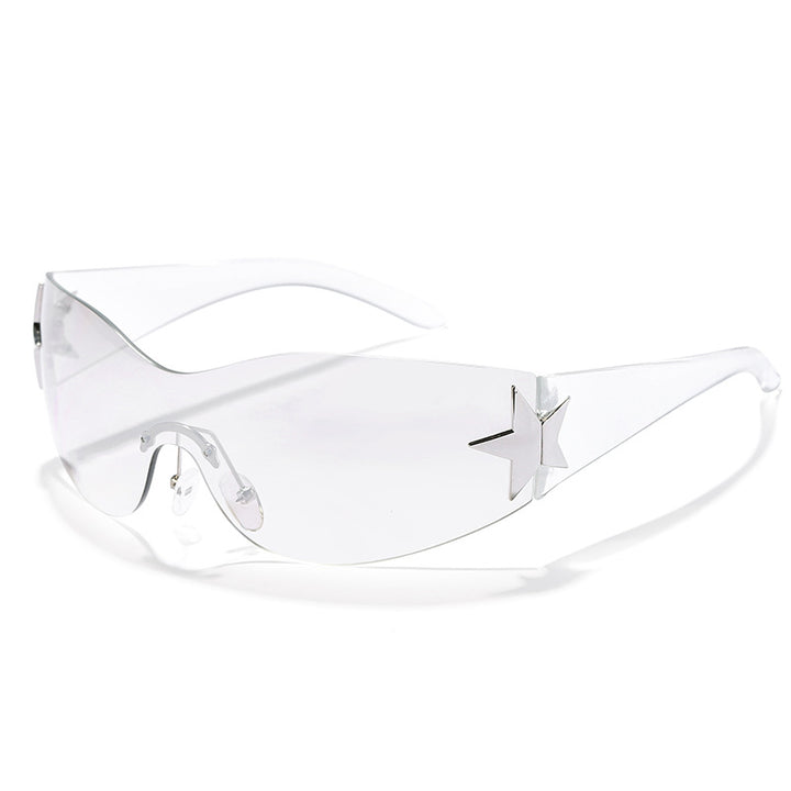 Damen futuristische Design-Sonnenbrille mit einzigartigen Akzenten Karnz