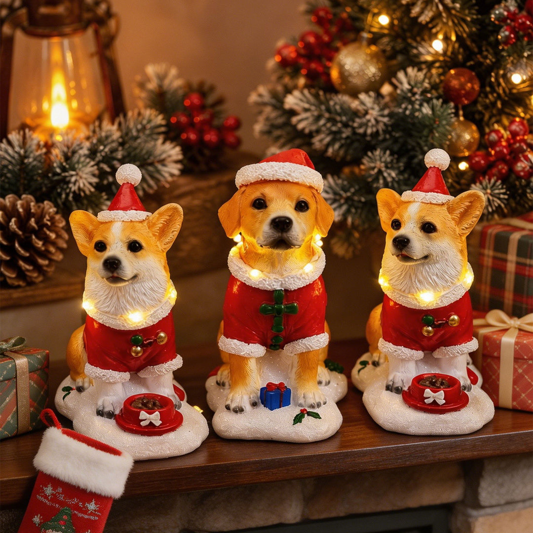 Dekorative Weihnachtsfigur im Hundedesign Karnz
