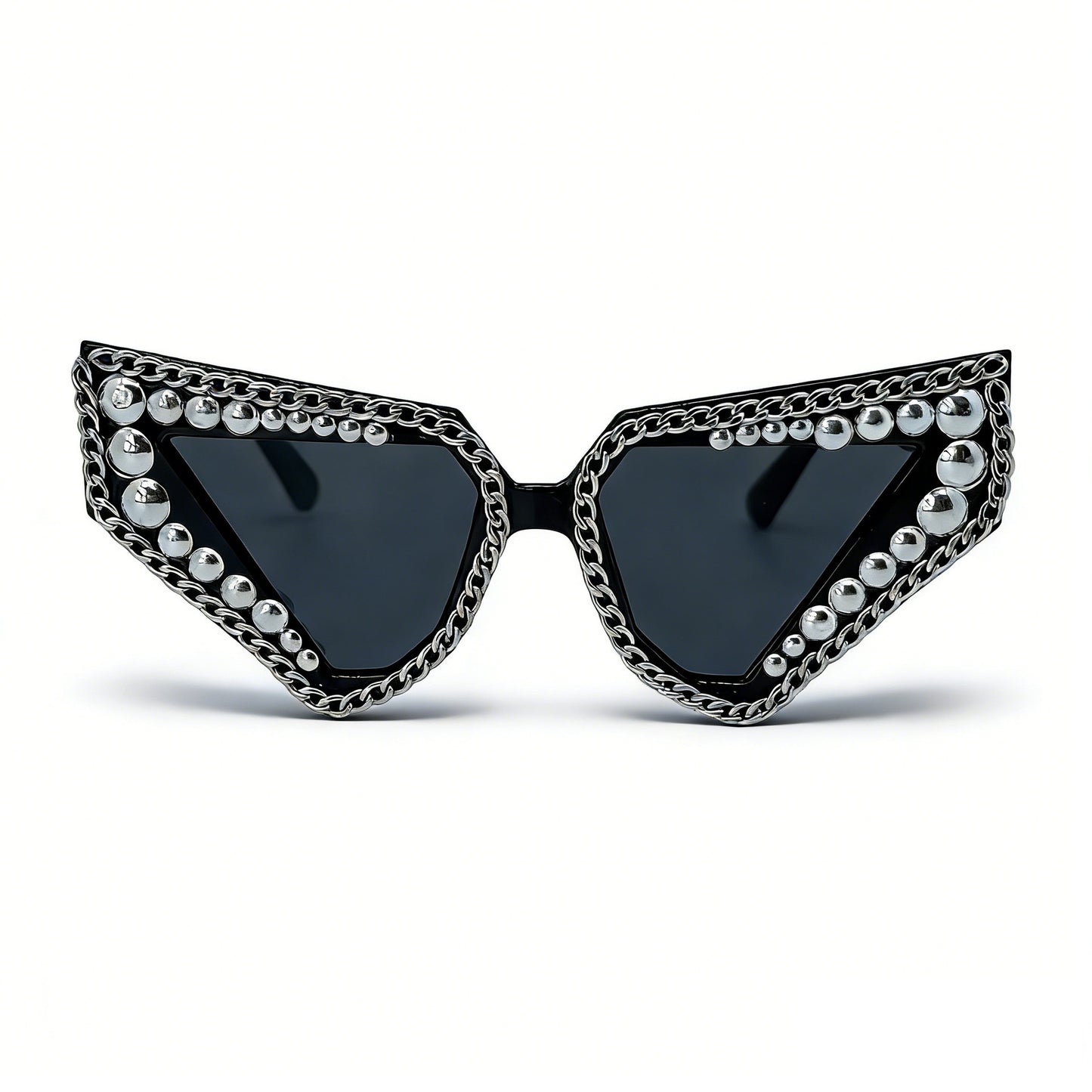 Damen Sonnenbrille mit einzigartigem dreieckigem Rahmen und funkelnden Akzenten Karnz
