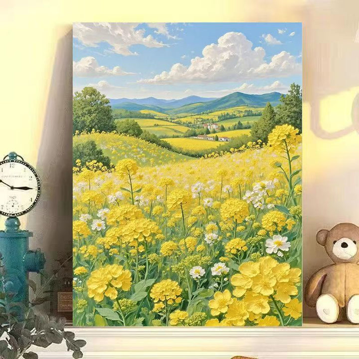 Landschaftsblumen Leinwand Kunst Druck Karnz