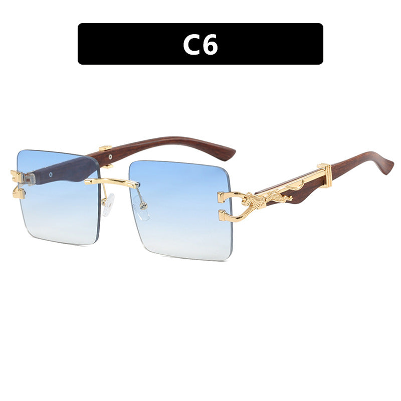 Damen elegante quadratische Sonnenbrille mit hochwertigem Holzrahmen Karnz