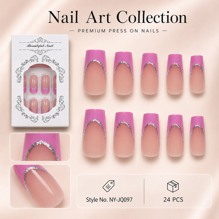 Premium Kunstnagel Set mit eleganter Verzierung Karnz