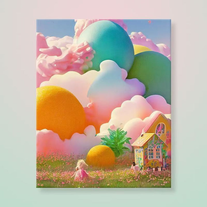 Verspielt Fantasie Landschaft Leinwand Kunst Karnz