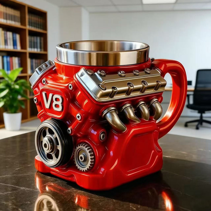 Tasse im V6 Motor Design Karnz
