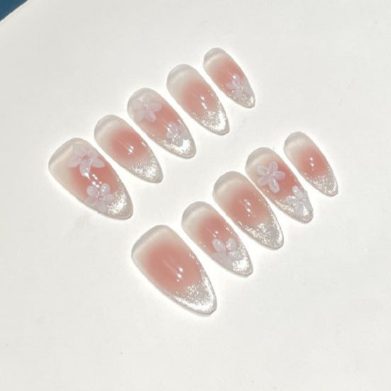 Florale Ombre Press-On Nagelkunst