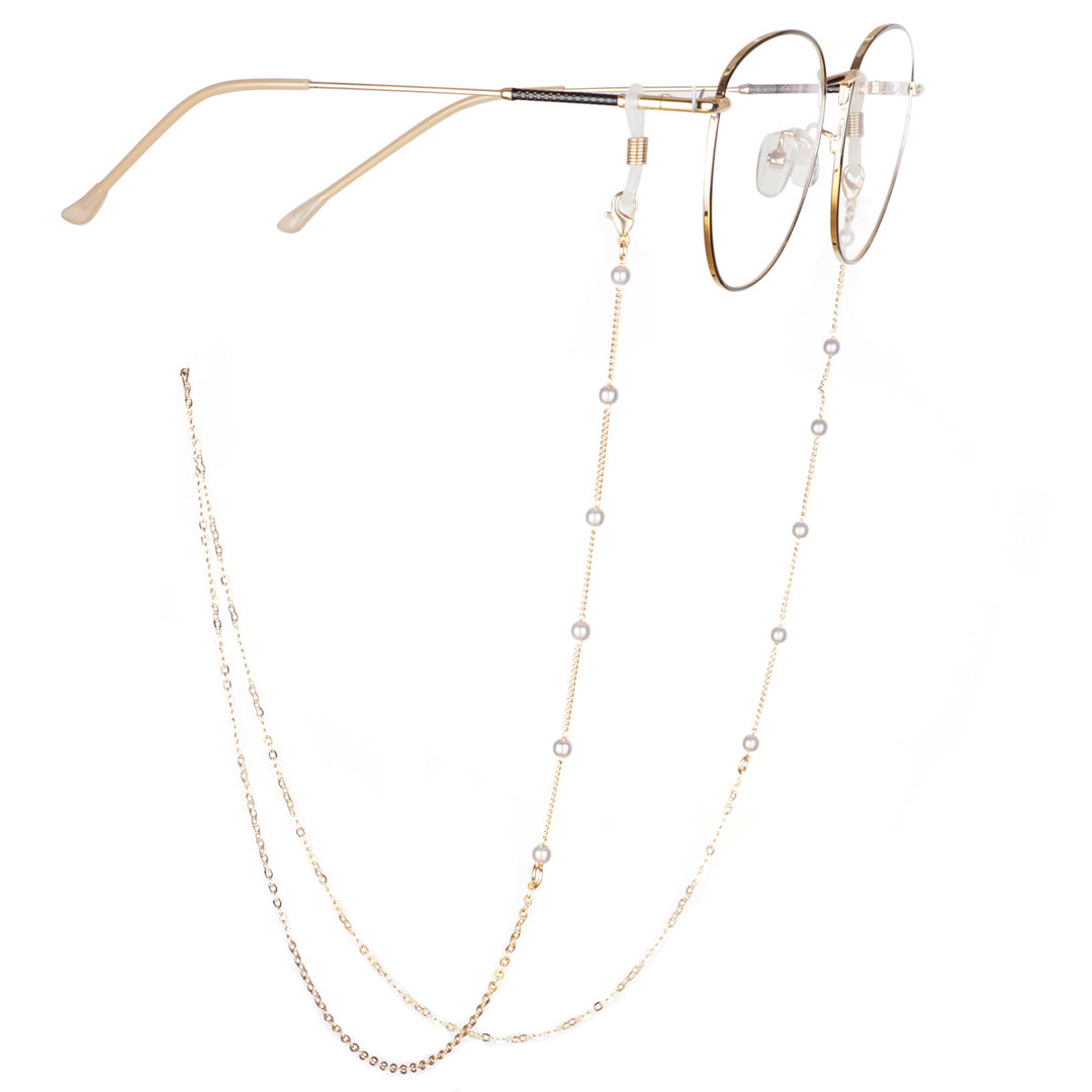 Elegante mit Perlen akzentuierte Brillenkette Karnz