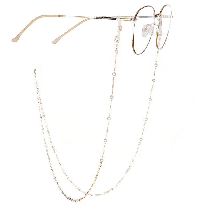 Elegante mit Perlen akzentuierte Brillenkette Karnz