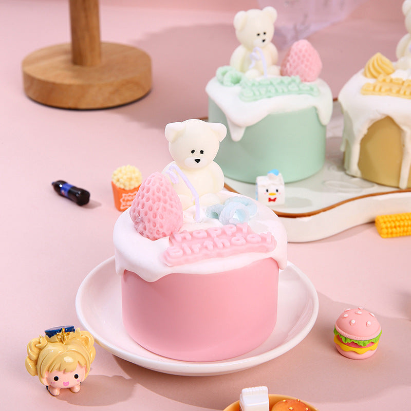 Weicher duftender Dessert Squishy Stress Spielzeug mit Bären-Topper