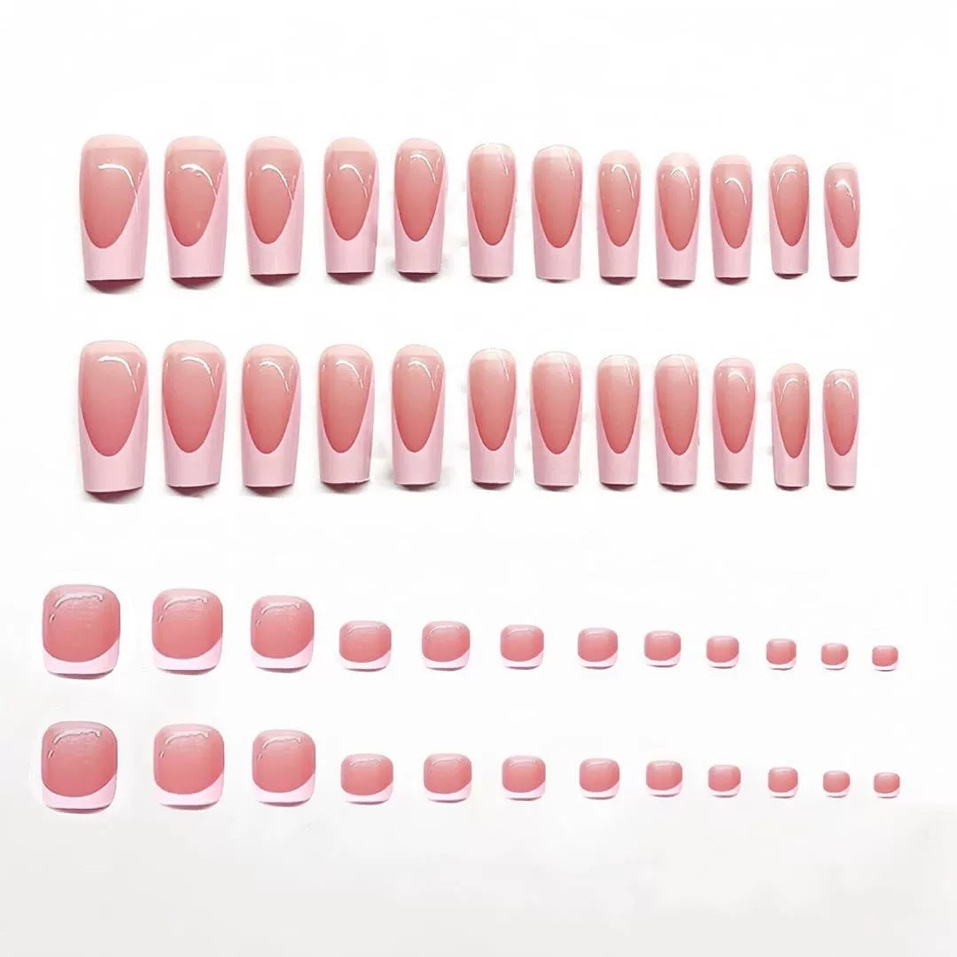 Elegantes französisches Tipp-Press-On-Nagelset Karnz