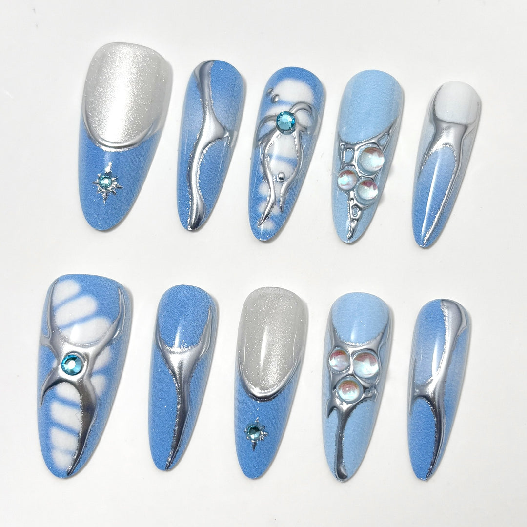 Elegantes Press-On Nail Art Design Set
