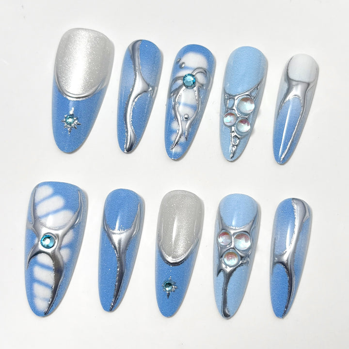 Elegantes Press-On Nail Art Design Set