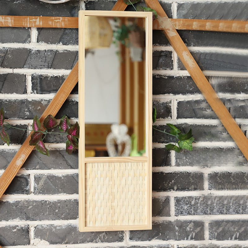 Dekorativer Wandspiegel Aus Rattan Karnz
