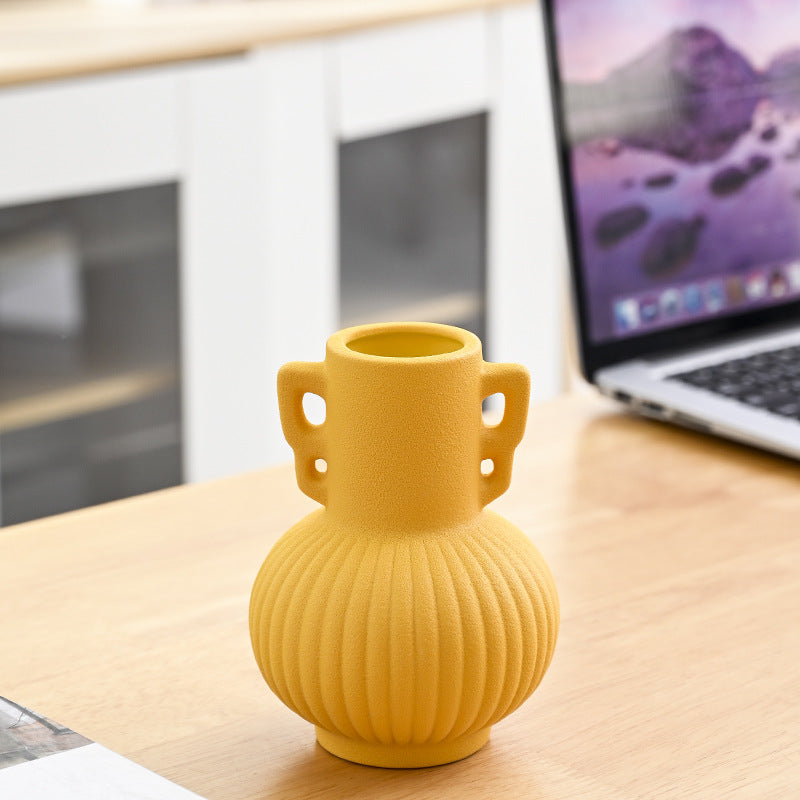 Texturierte dekorative Keramikblumenvase Karnz
