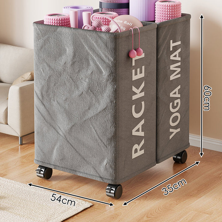 Rollender doppelt compartment Sportgeräte Aufbewahrung Wäschekorb Organizer