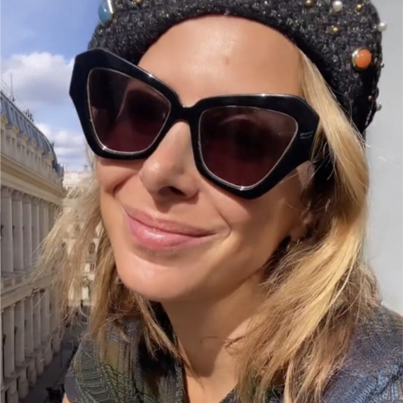 Damen trendy Cat-Eye Sonnenbrille mit elegantem Rahmen und UV-Schutz Karnz