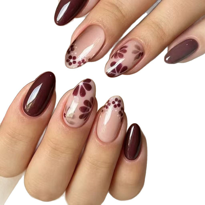 Elegantes florales Acryl-Naildesign Karnz