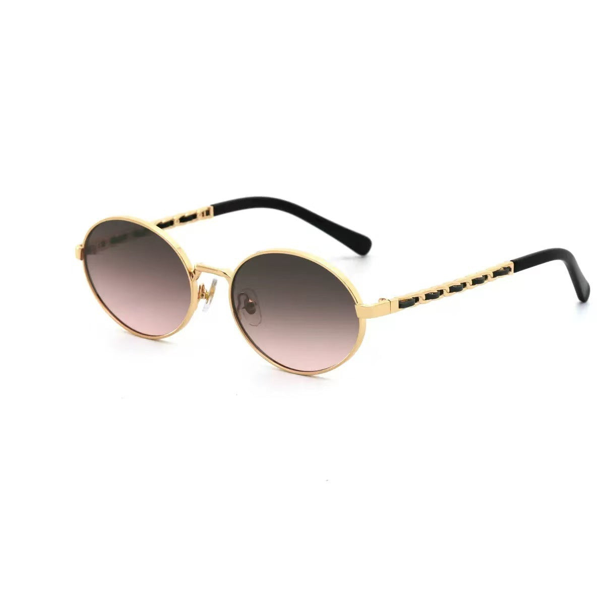 Damen elegante runde Sonnenbrille mit luxuriösem Rahmen und komfortablen Bügeln Karnz