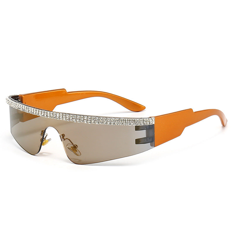 Damen Modische Glamour-Sonnenbrille mit strassverziertem Rahmen Karnz