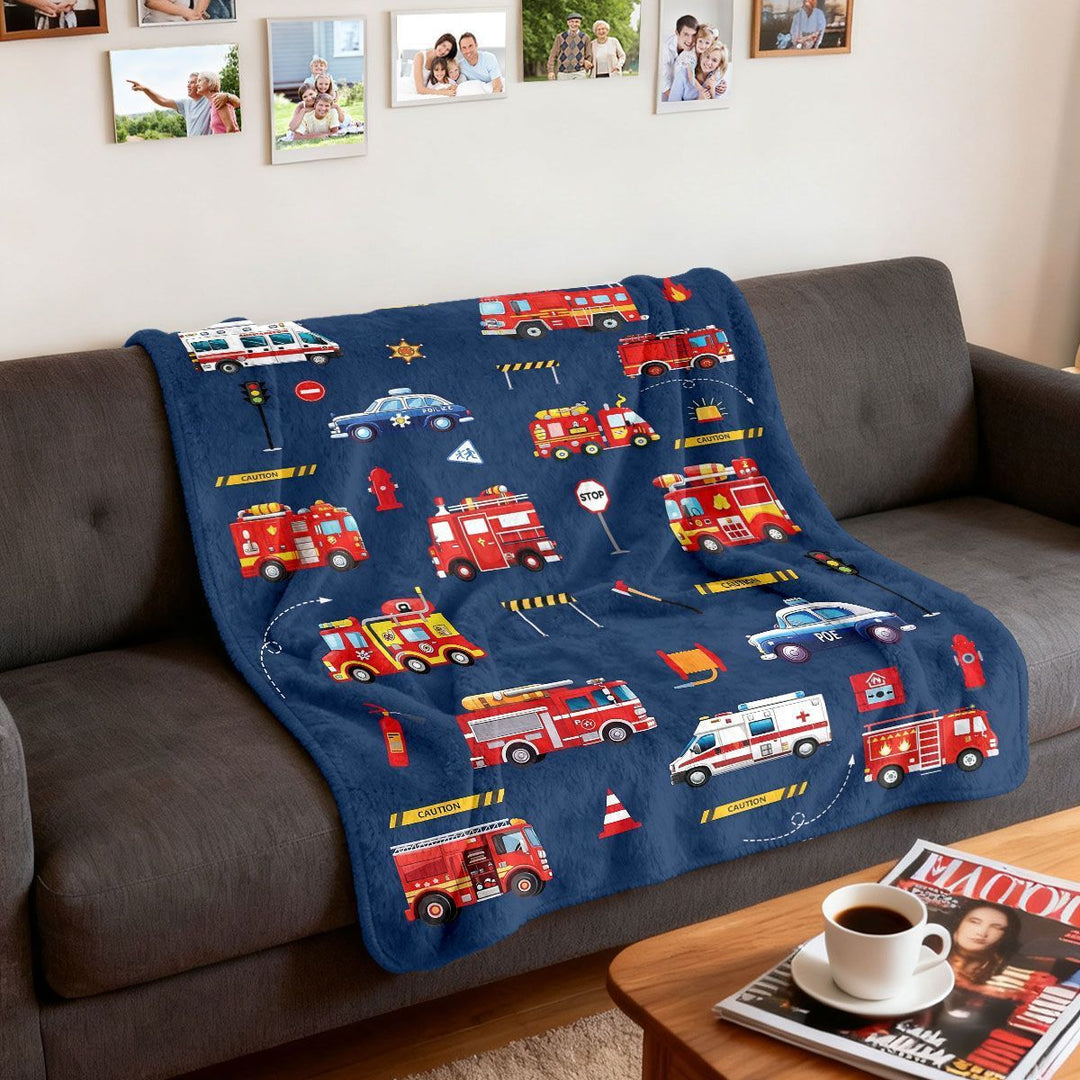 Feuerwehr-Themen Plüschfleece-Decke