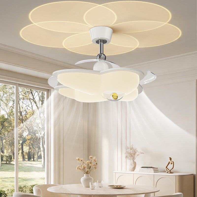Moderner blumenförmiger Deckenventilator mit integrierter Beleuchtung