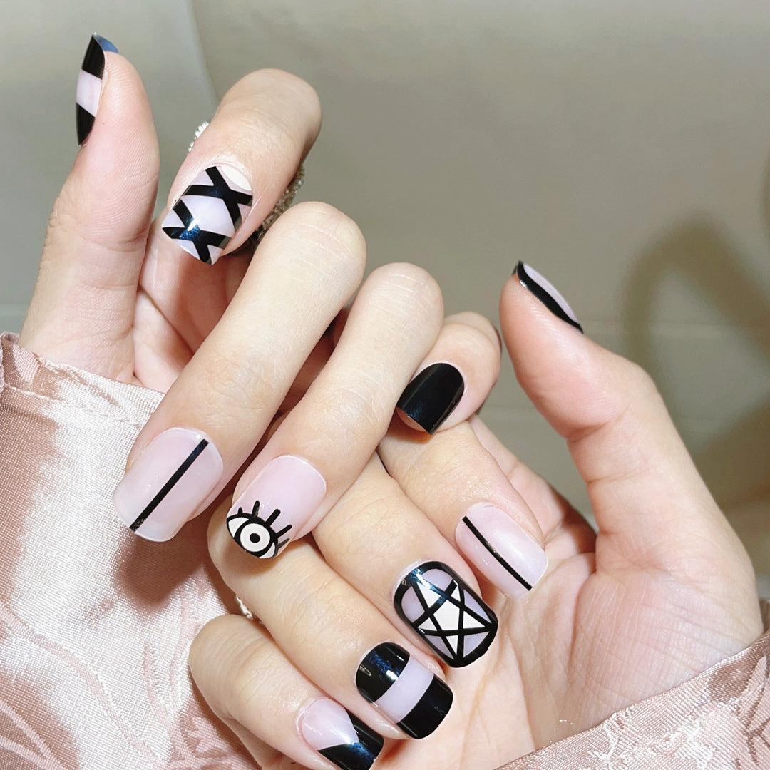 Künstlerisches Abstract Press-On Nagelset
