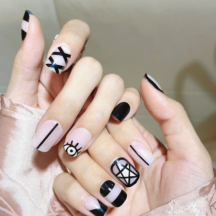 Künstlerisches Abstract Press-On Nagelset