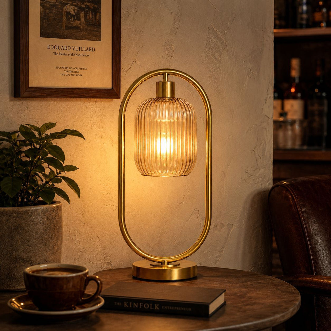 Moderne Glas Rippentischlampe
