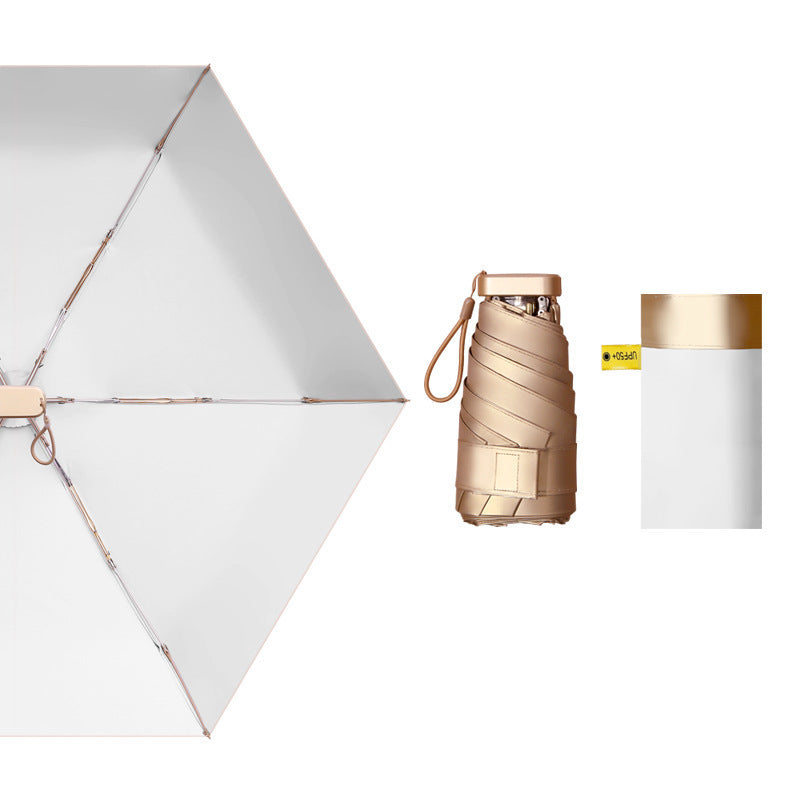 Damen faltbarer und stylischer Regenschirm mit integriertem Flaschenhalter Karnz