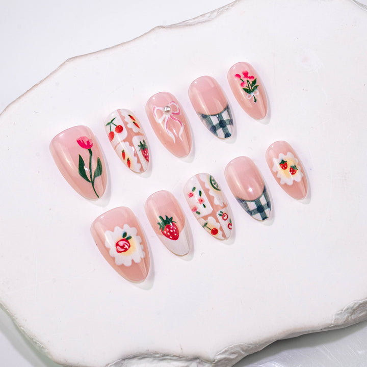 Künstlerisches Floral Acryl Nagelset