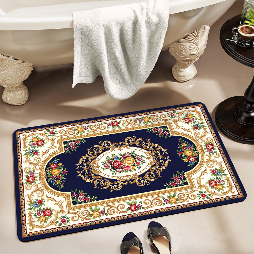 Vintage Floral Design Badematte Karnz