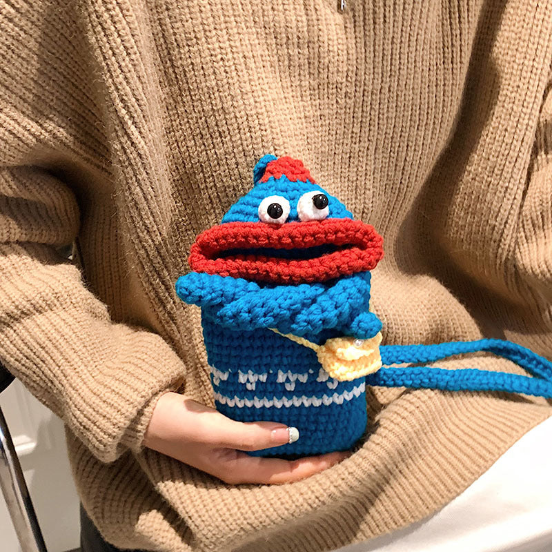Fun Charakter Häkel Crossbody Bag