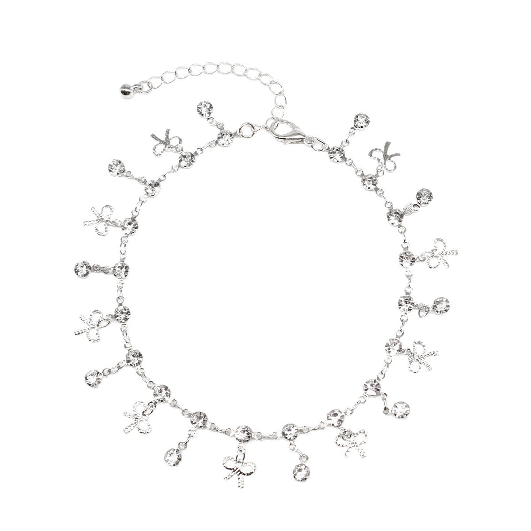 Delikate Kristall Charm Fußkettchen Karnz
