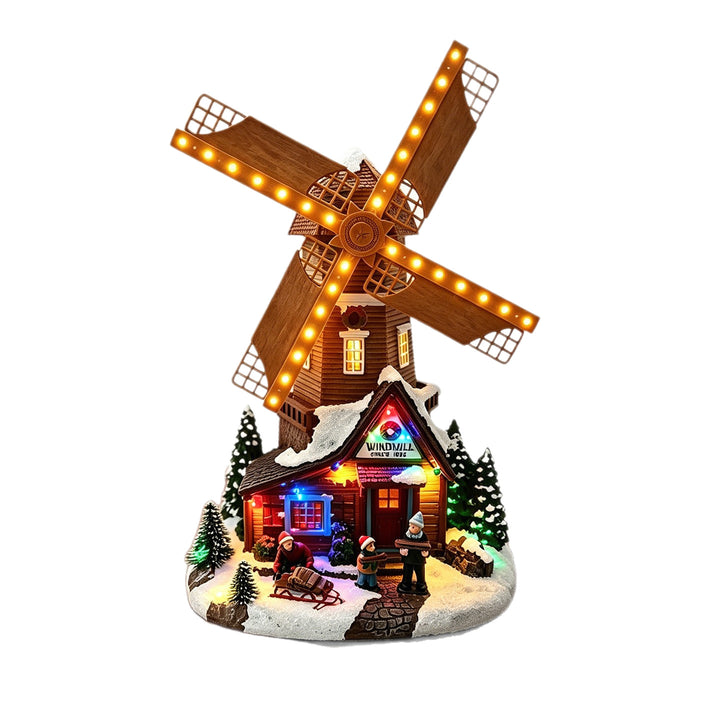 Beleuchtete Weihnachtsdorf-Dekoration mit beweglichen Figuren Karnz