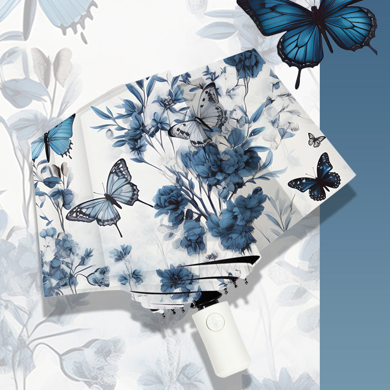 Damen eleganter Regenschirm mit floralen Design Karnz