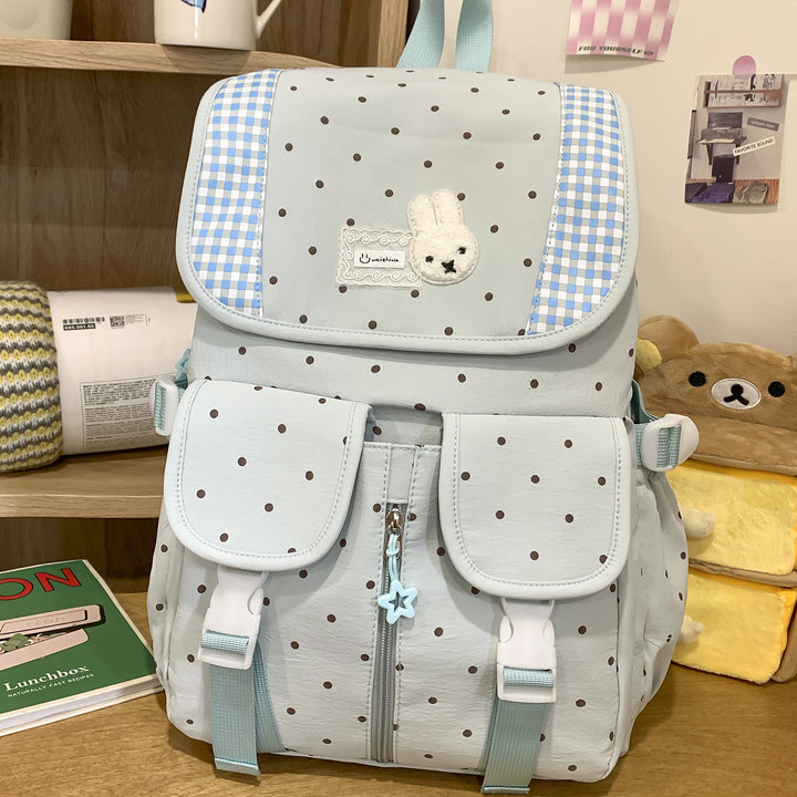 Niedlicher Illustrierter Polka Dot Rucksack Karnz