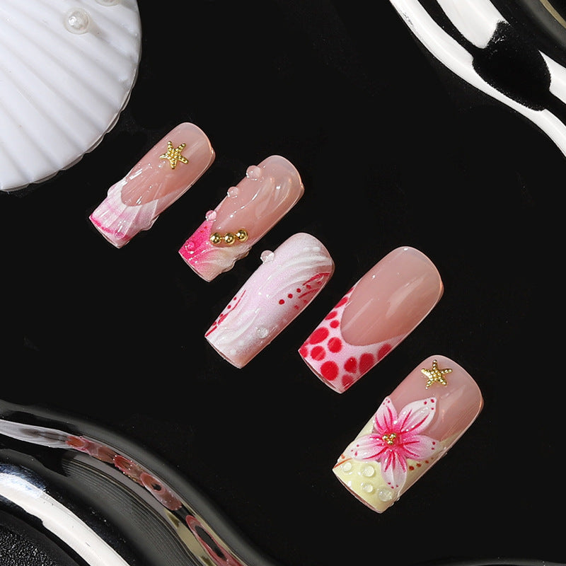 Blumen Design Press-On Nagel Tipps Karnz