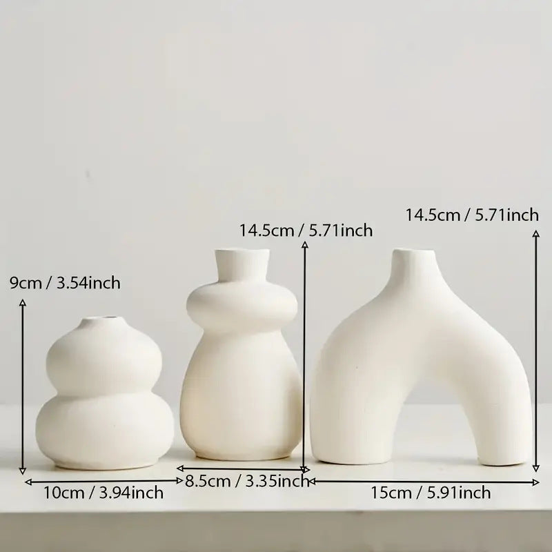 Künstlerisches kurvenförmiges Keramikvase-Set