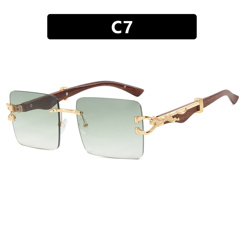 Damen elegante quadratische Sonnenbrille mit hochwertigem Holzrahmen Karnz